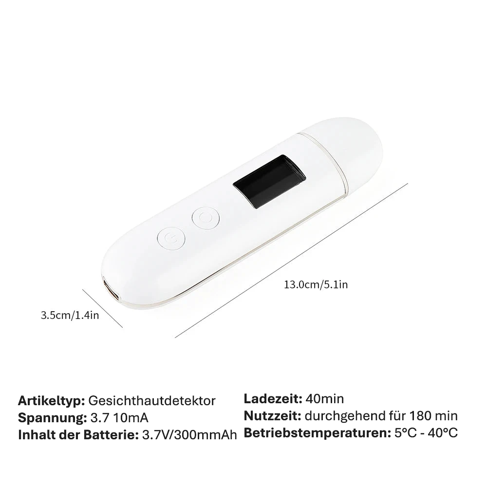 Facial Skin Tester | Moisture, Oil Content, Skin Age and Elasticity Skin Analyzer