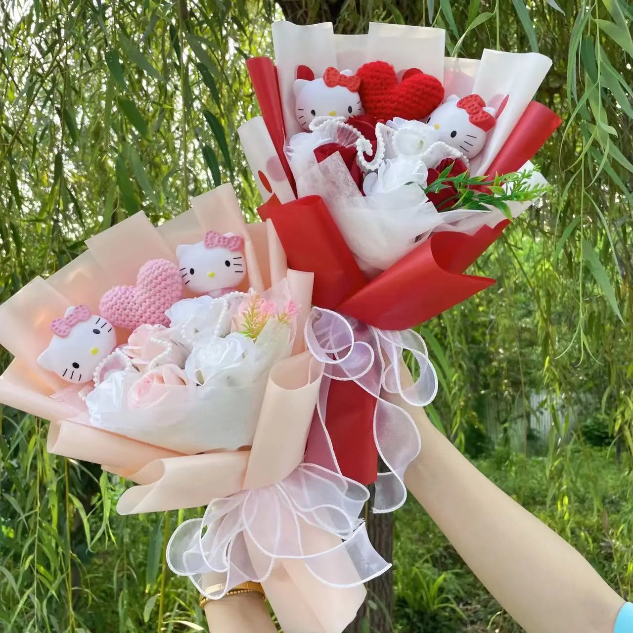 Kawaii künstliche Blumen Bouquet mit Softtoy