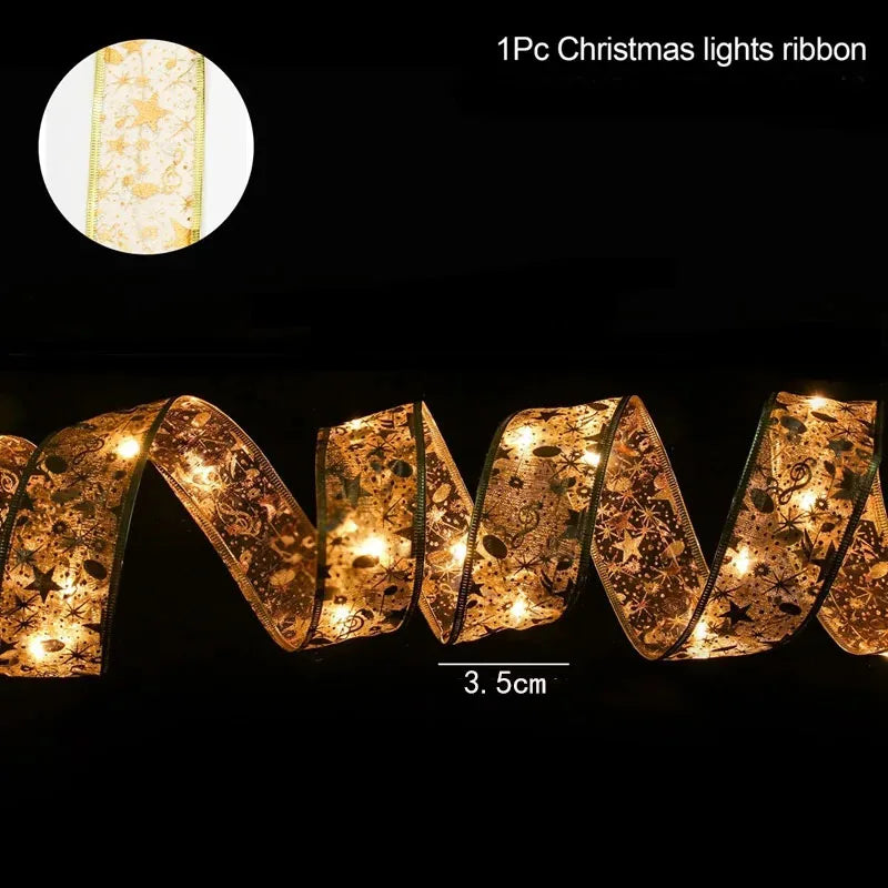 1-10m Weihnachtsband mit LED-Lichter| Hausdekoration