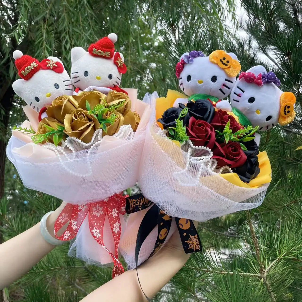 Kawaii künstliche Blumen Bouquet mit Softtoy