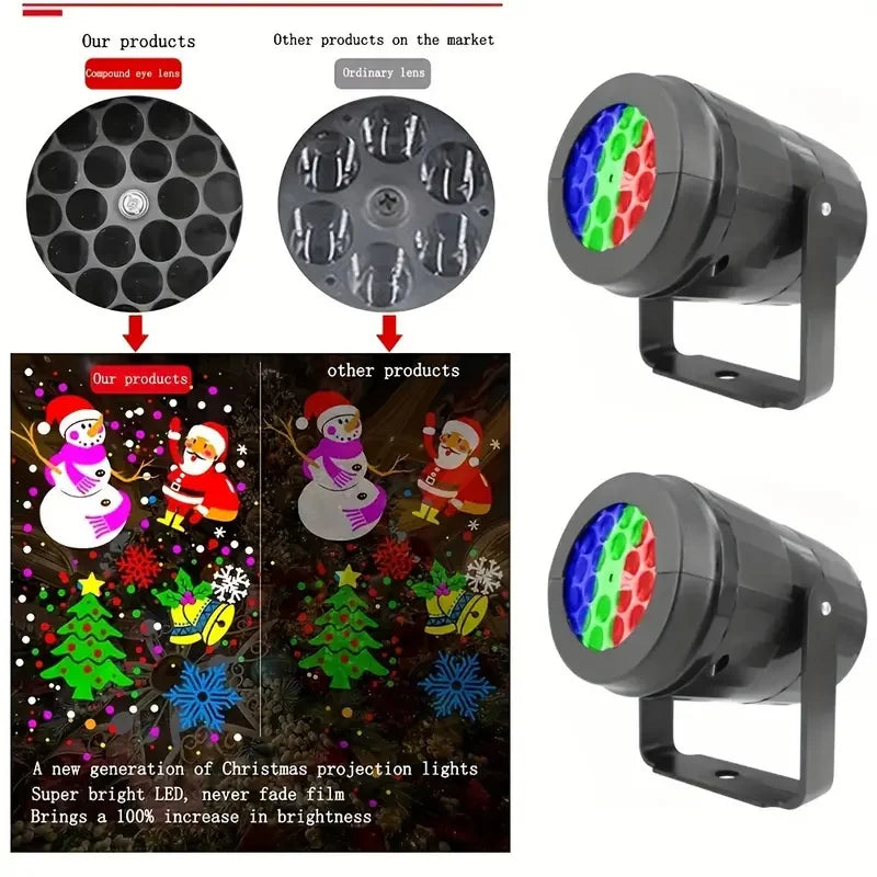 LED Weihnachten Projektor Lampe mit 16 Mustern und 360° drehbar