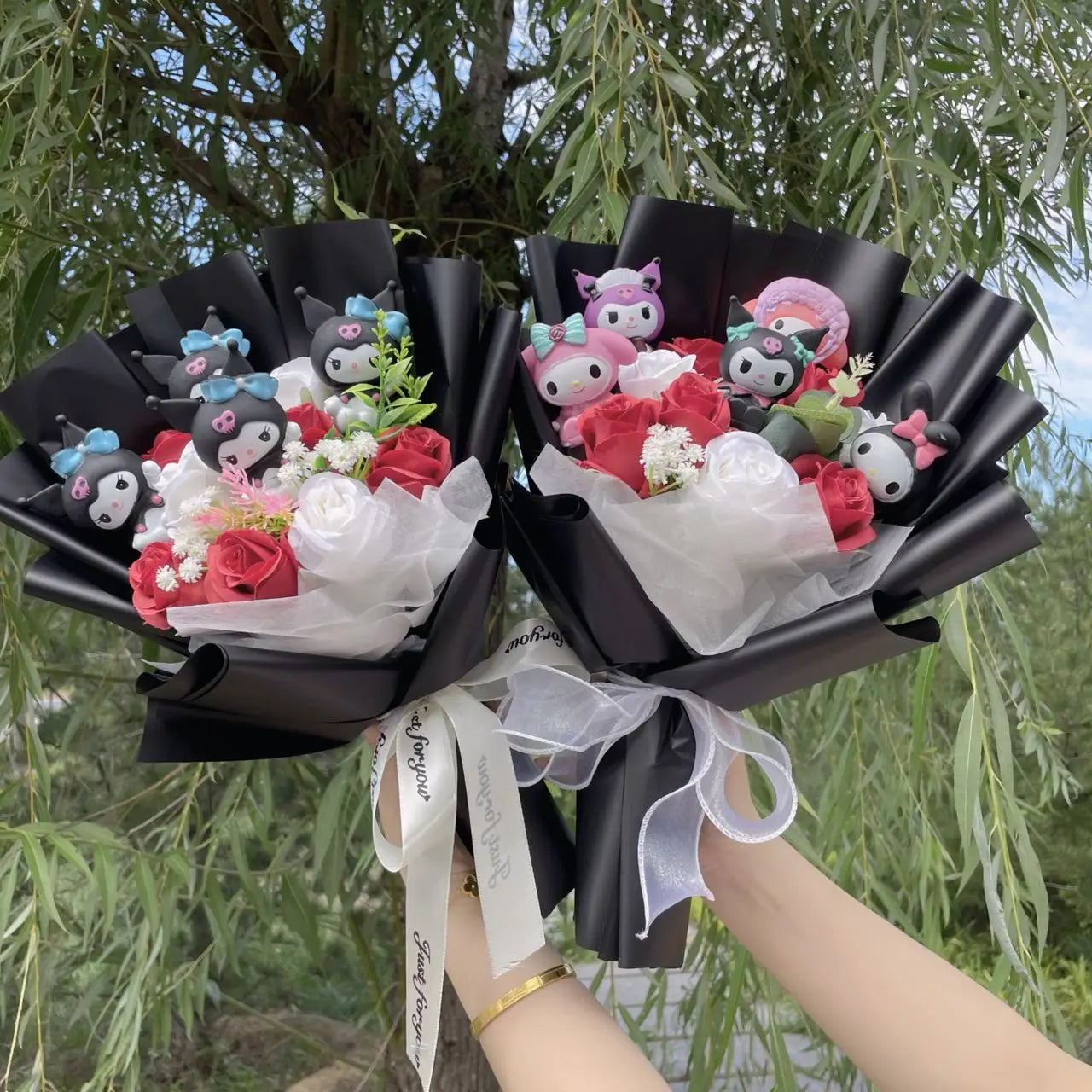 Kawaii künstliche Blumen Bouquet mit Softtoy