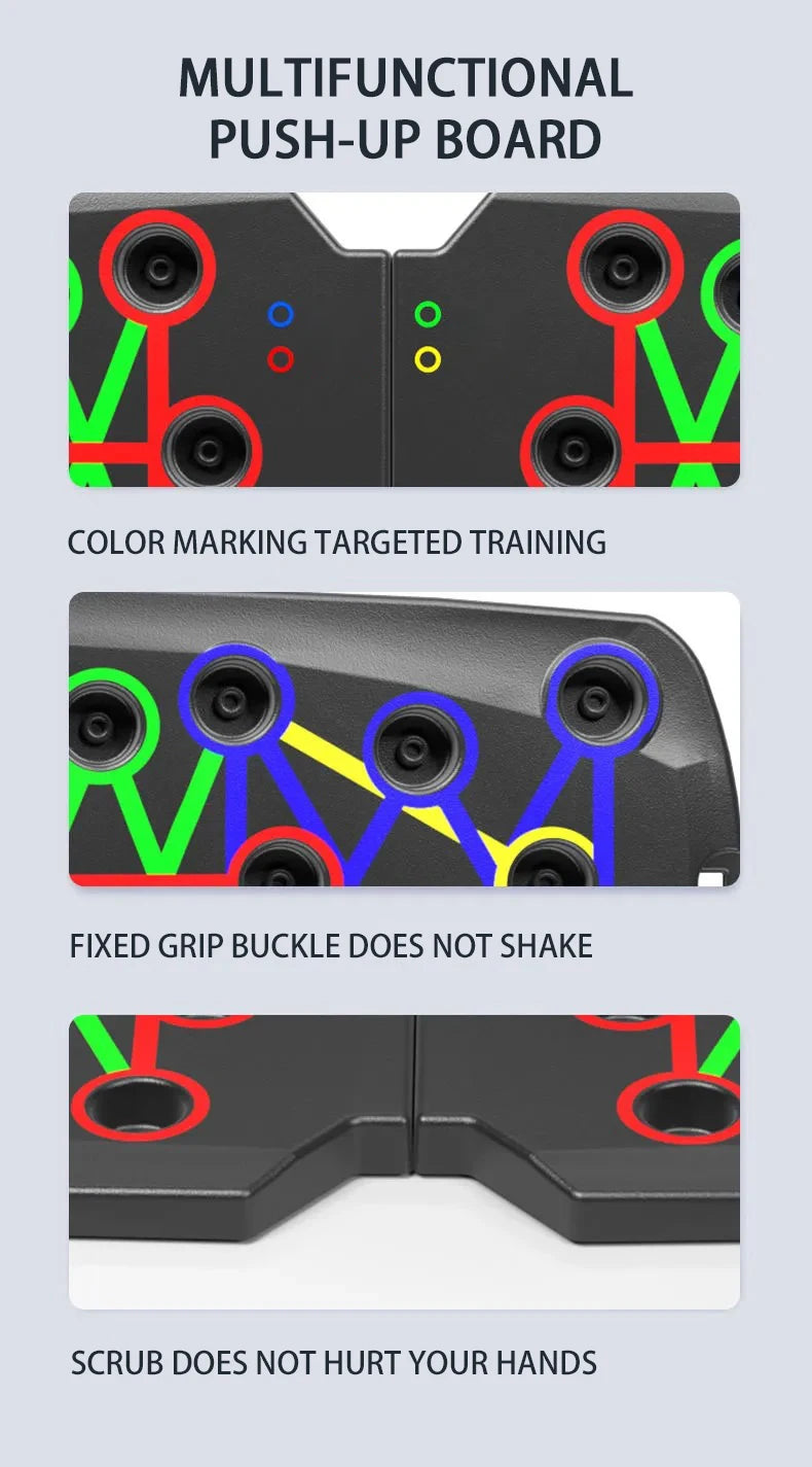 Faltbares, tragbares und multifunktionales Push-Up-Board Set mit Griffen