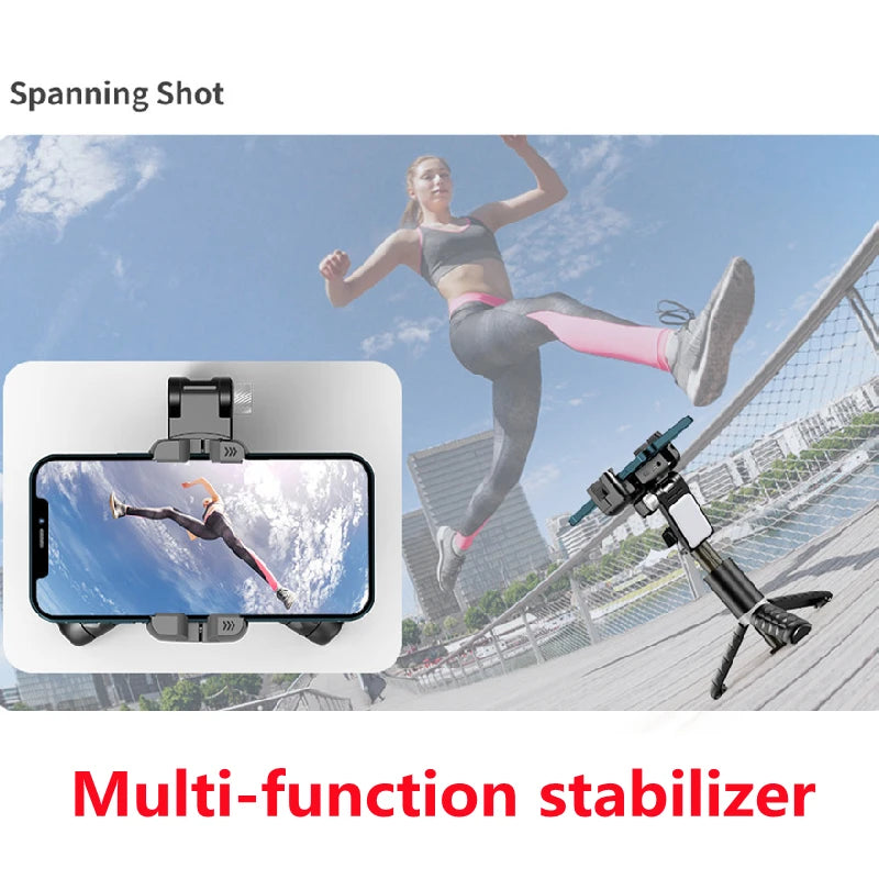 360° drehbares Stativ | Intelligenter Gesichts-Tracker | Stabilisator Selfie Stick mit Flash-Modus und Beauty Fill Light