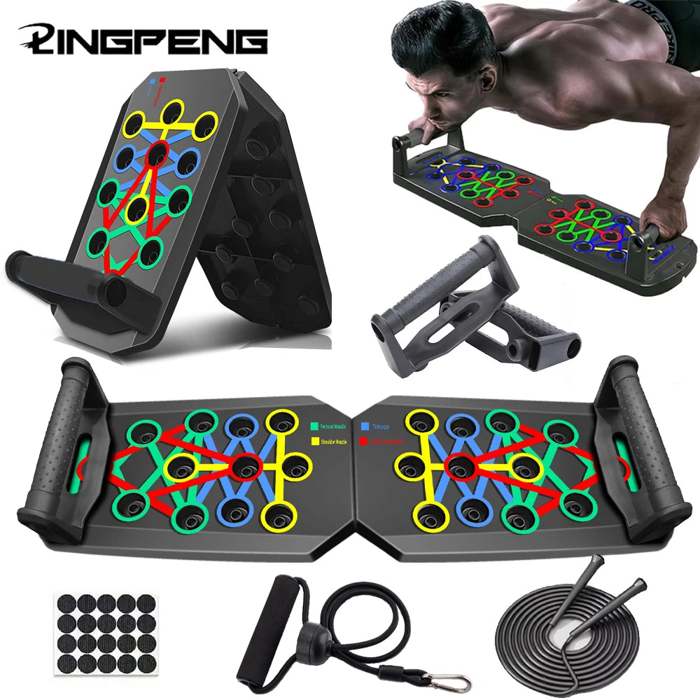 Faltbares, tragbares und multifunktionales Push-Up-Board Set mit Griffen